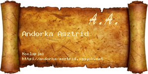 Andorka Asztrid névjegykártya